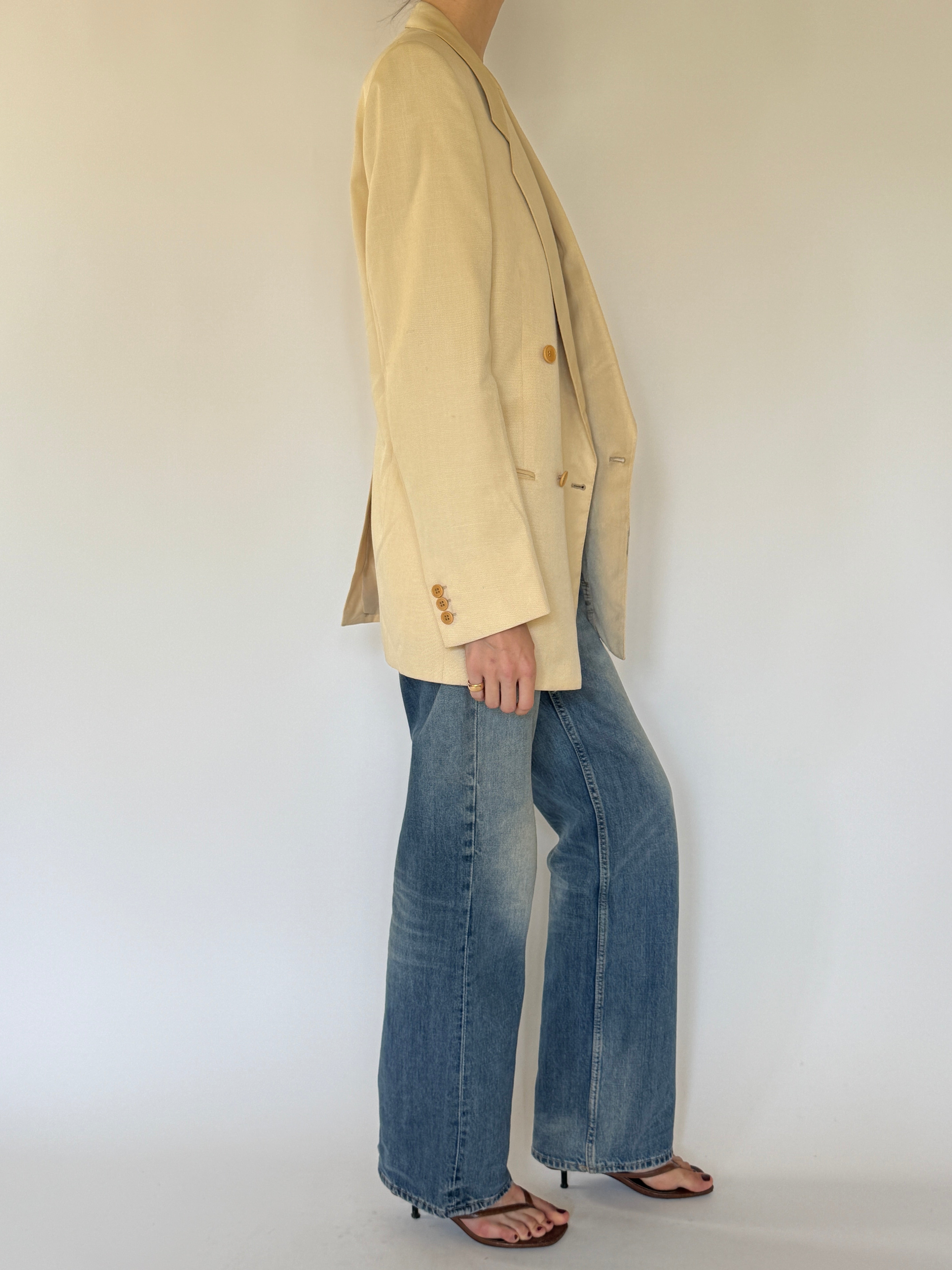 Vintage cream blazer side view