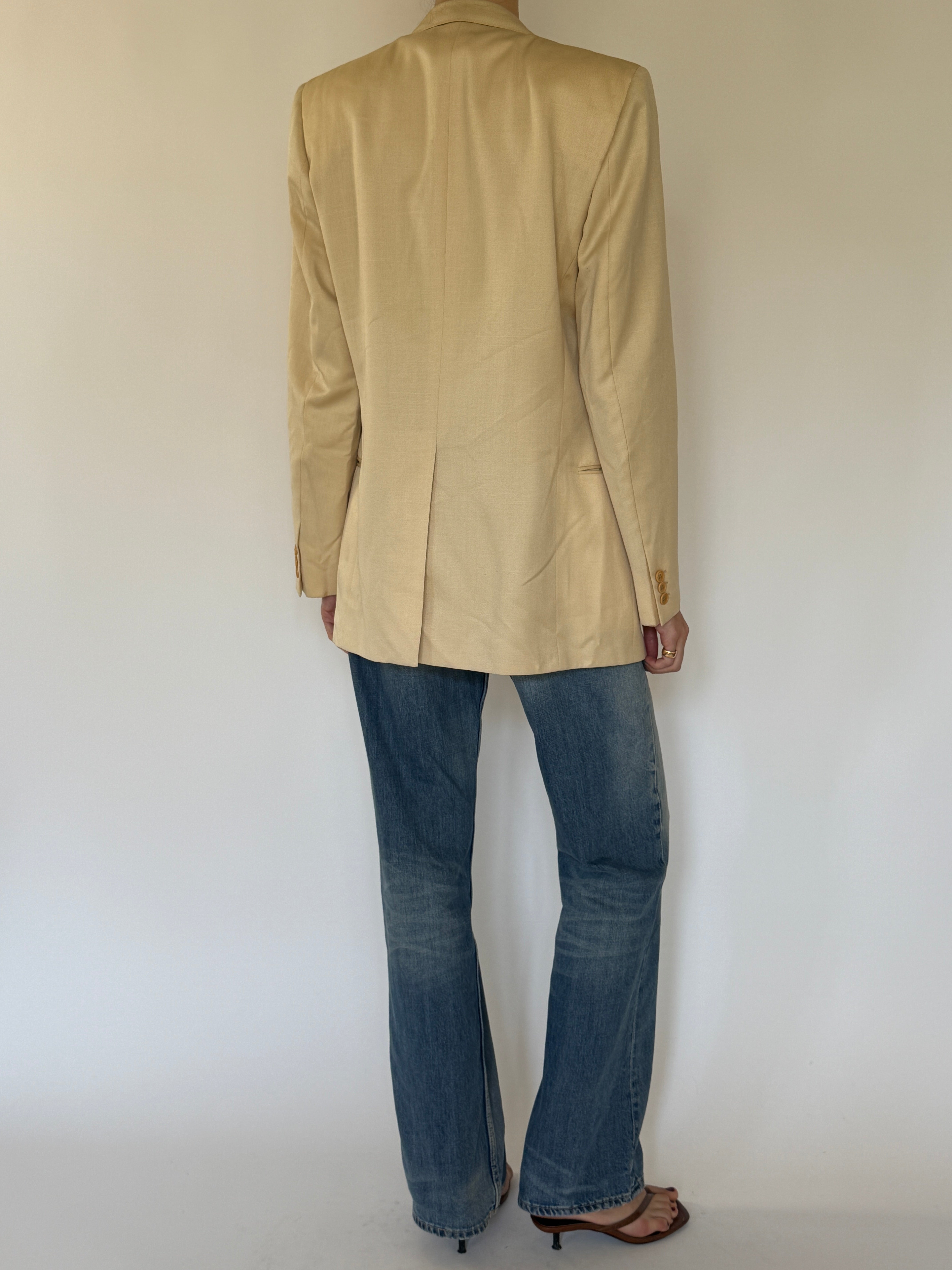 Vintage cream blazer back view