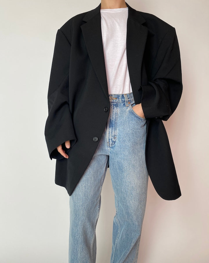 VINTAGE BLACK OVERSIZED BLAZER 4189