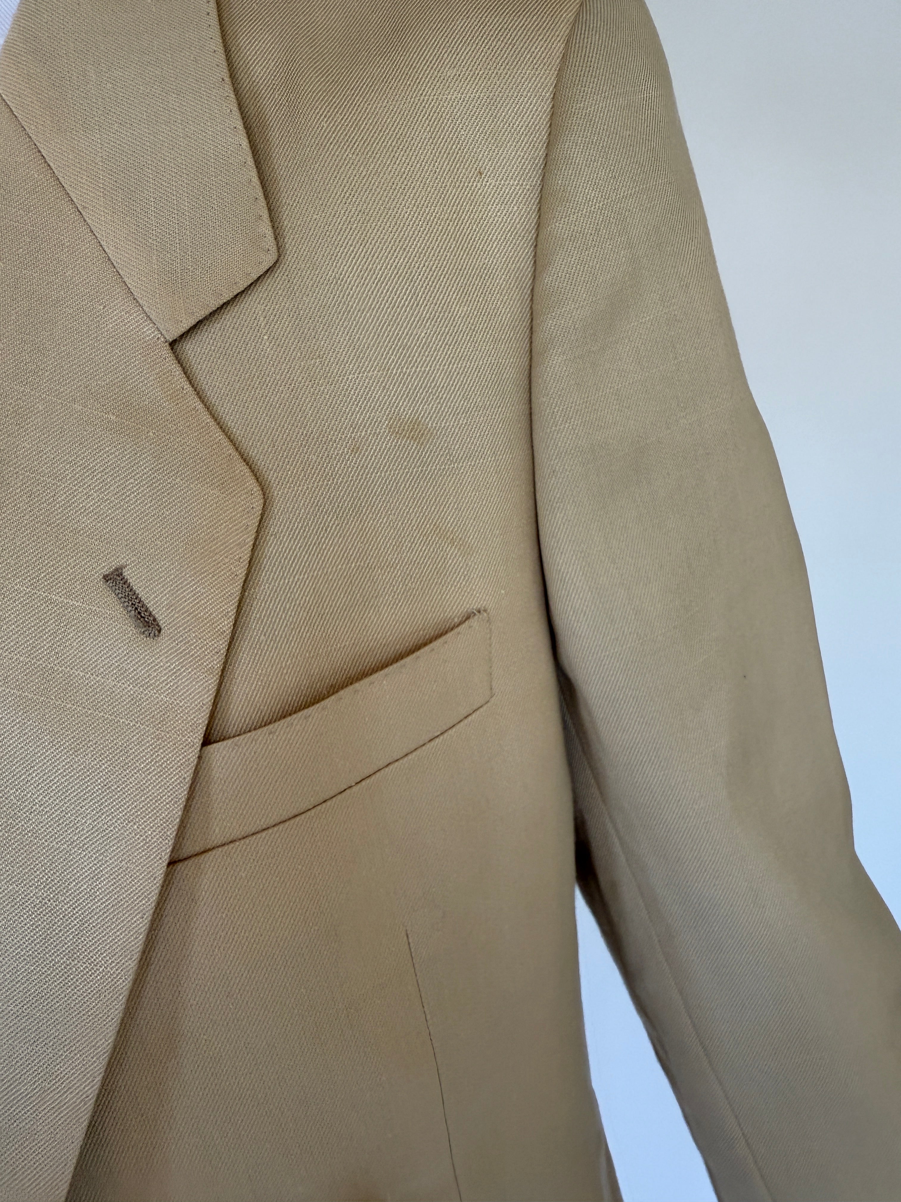 Vintage Double Breasted Blazer Beige 7727