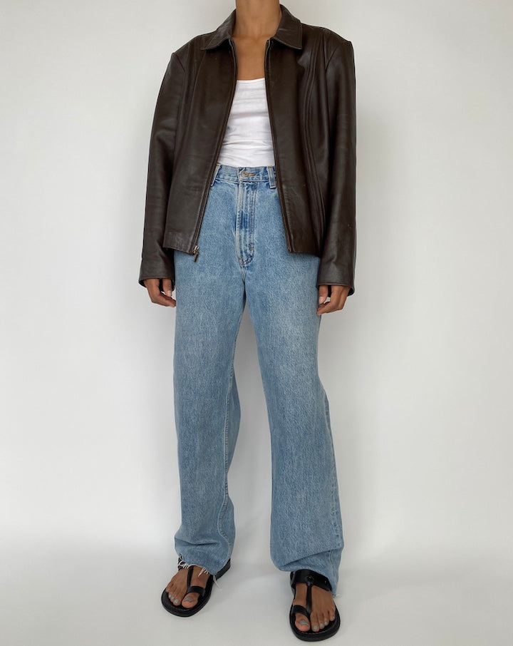VINTAGE BROWN LEATHER JACKET 2718