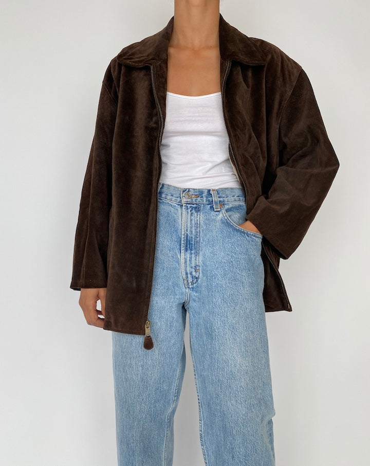 VINTAGE BROWN SUEDE LEATHER JACKET 2721