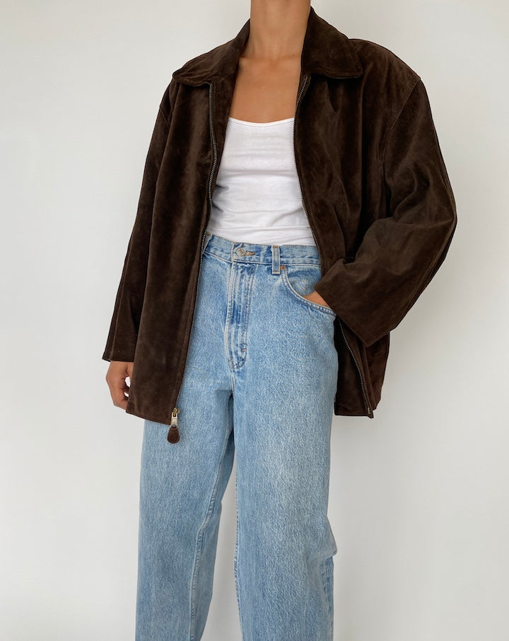 VINTAGE BROWN SUEDE LEATHER JACKET 2721