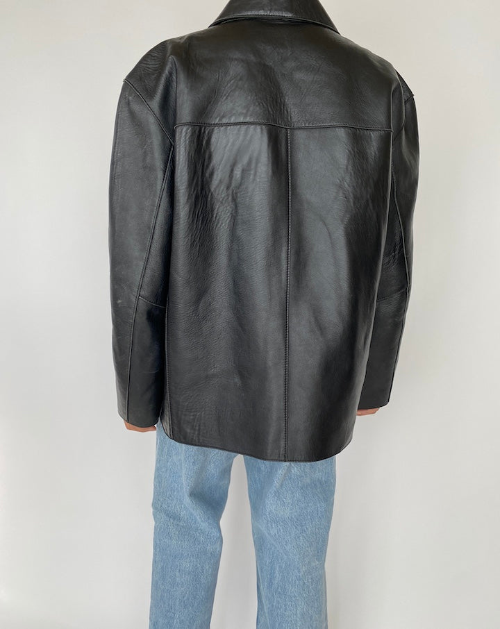 VINTAGE BLACK LEATHER JACKET 2724