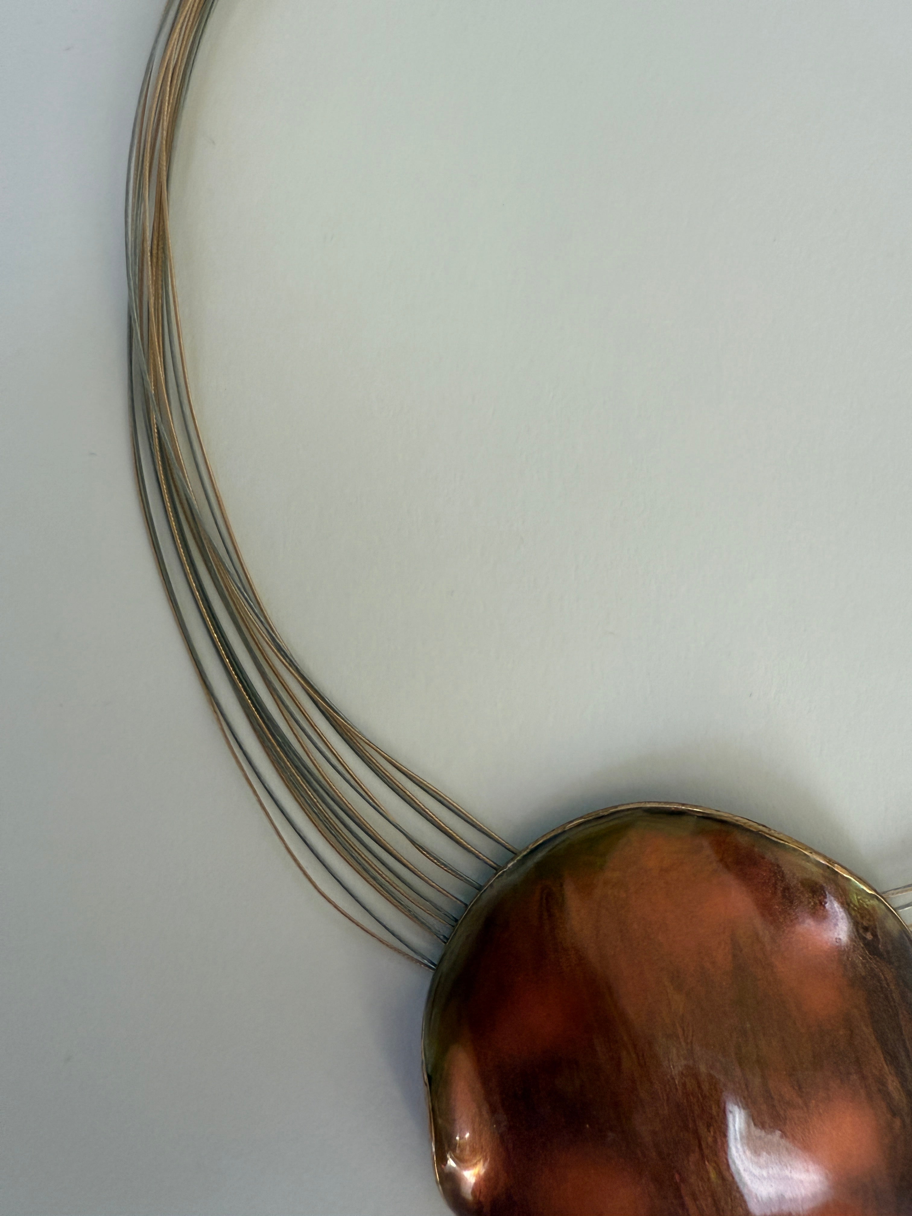 Vintage multi strand necklace pendant side detail