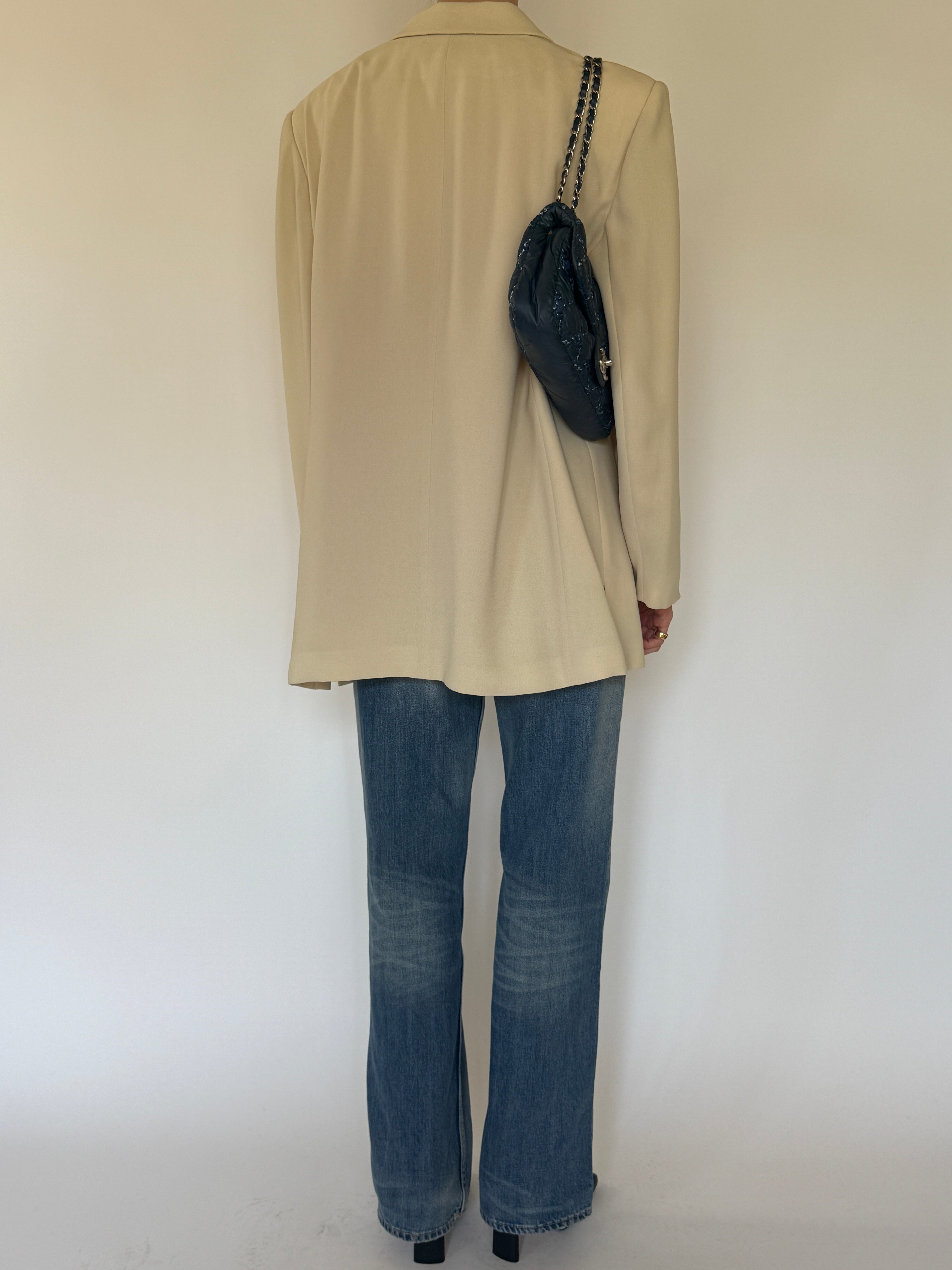Vintage cream oversized blazer back view