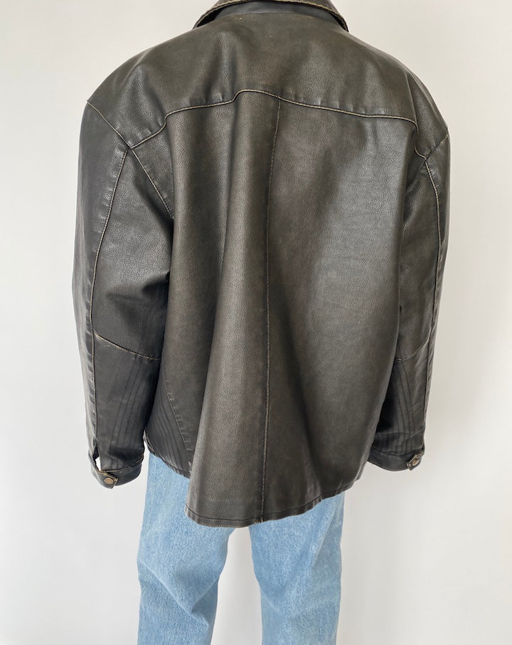 VINTAGE FAUX LEATHER JACKET 2729