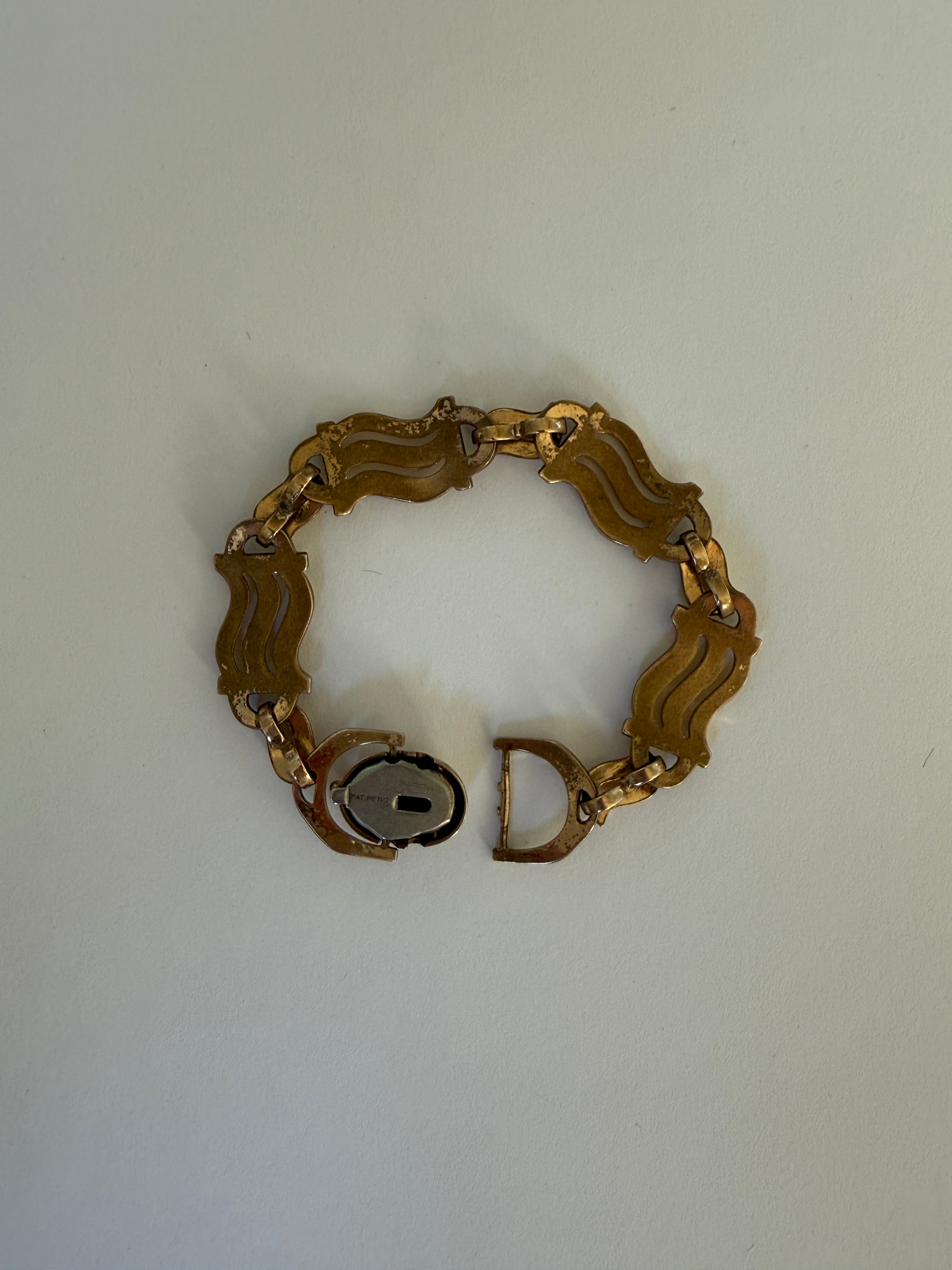 Vintage gold-tone bracelet full length laid flat