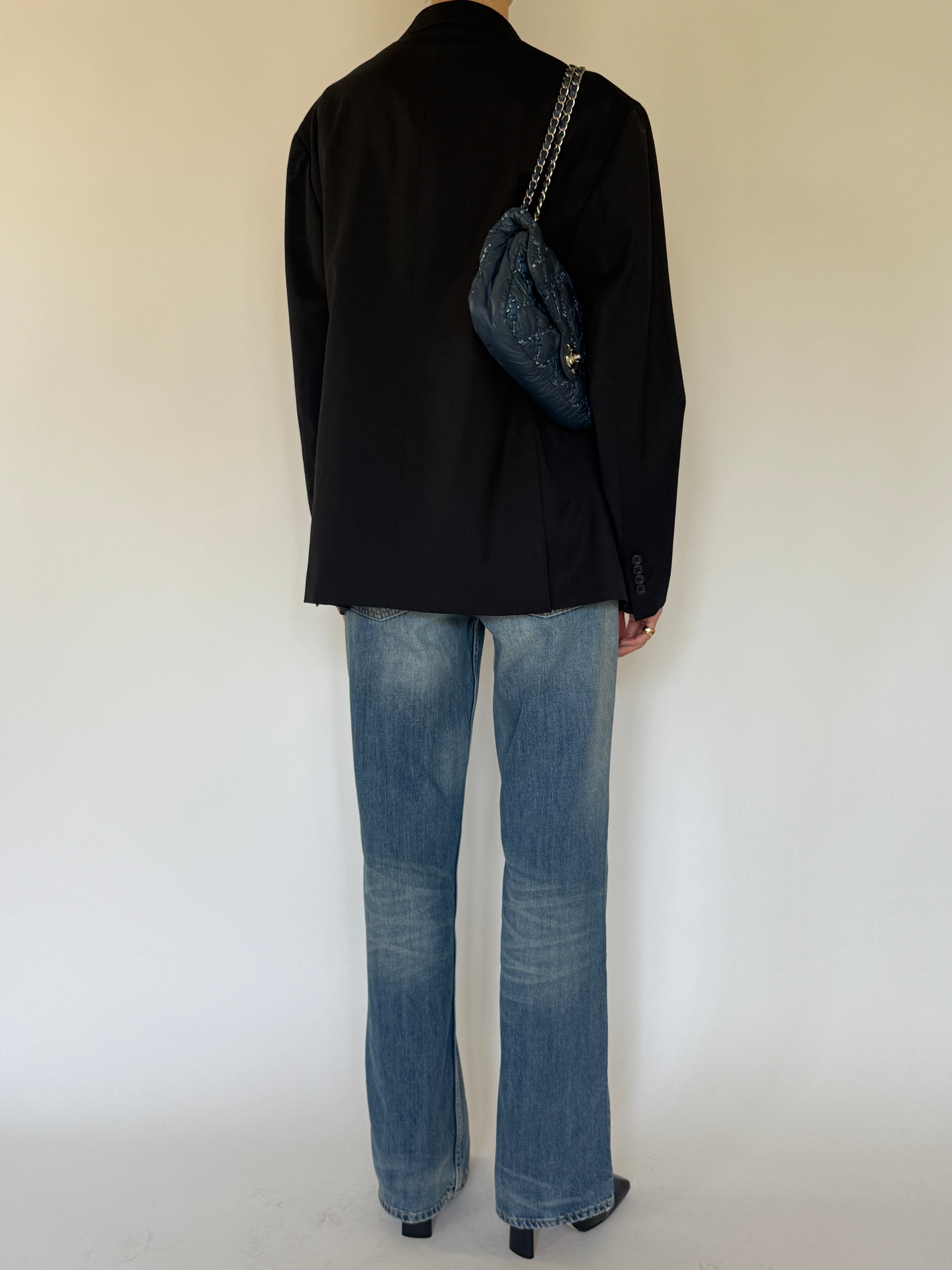 Vintage oversized black blazer back view