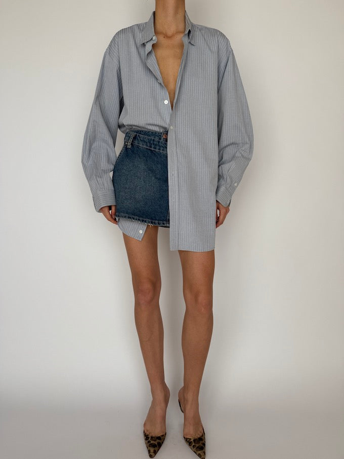VINTAGE OVERSIZED STRIPED SHIRT BLUE 5955