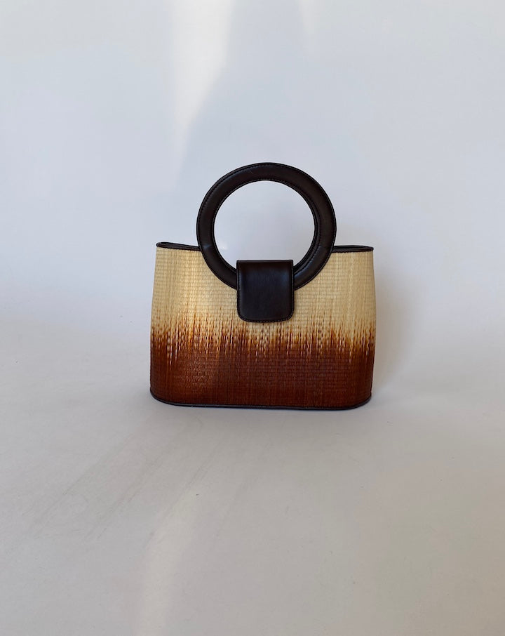 VINTAGE TWO TONED BASKED BAG 3754