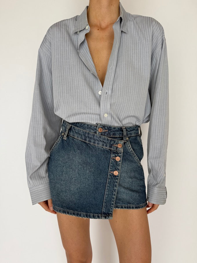 VINTAGE OVERSIZED STRIPED SHIRT BLUE 5955