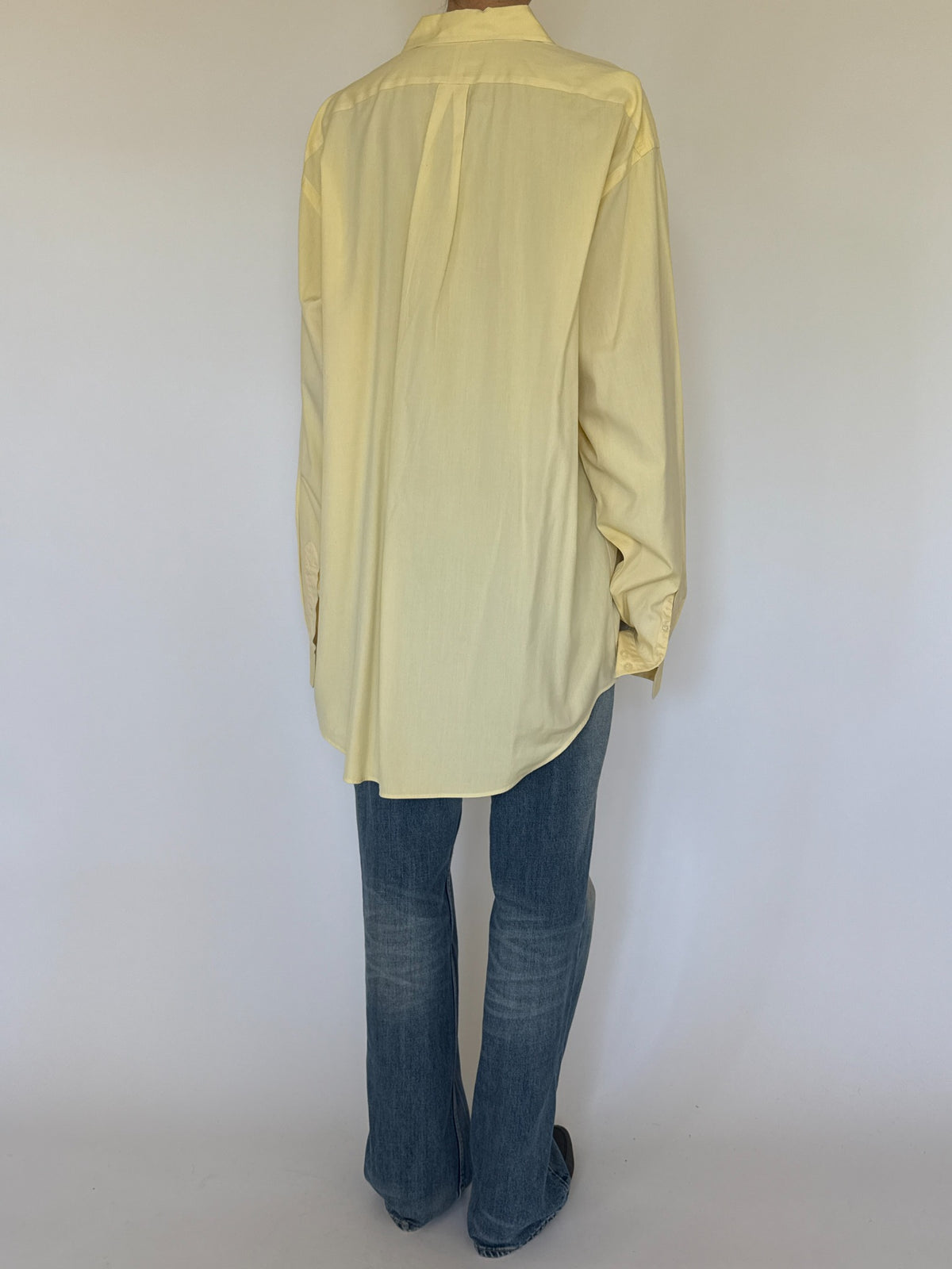 Vintage Ralph Lauren oversized yellow cotton shirt back view