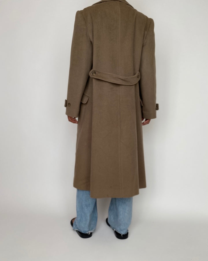 VINTAGE BEIGE LONG WOOL COAT 2733 