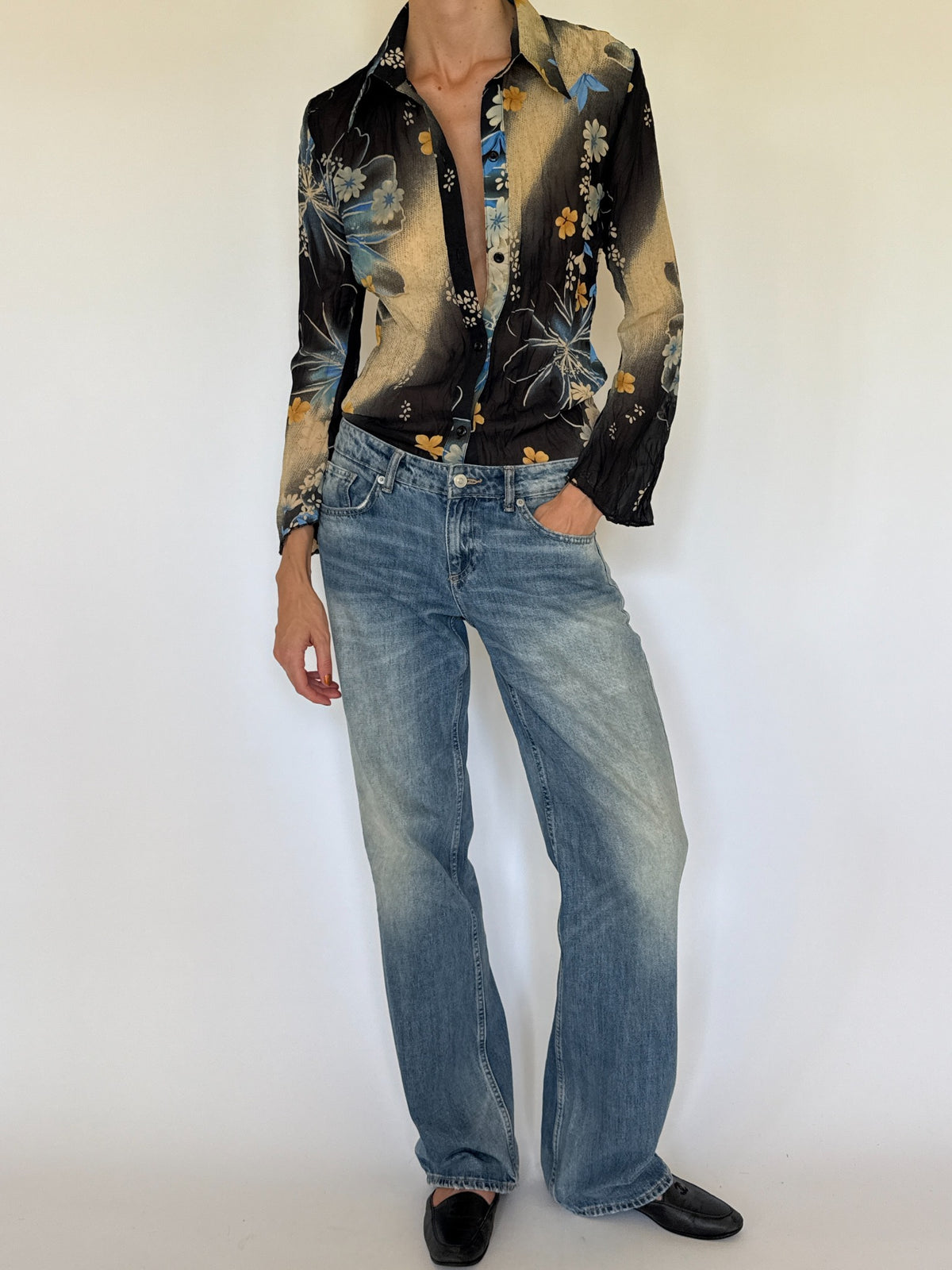 Vintage floral shirt side view