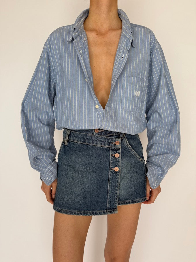 Vintage Striped Shirt Blue 6001