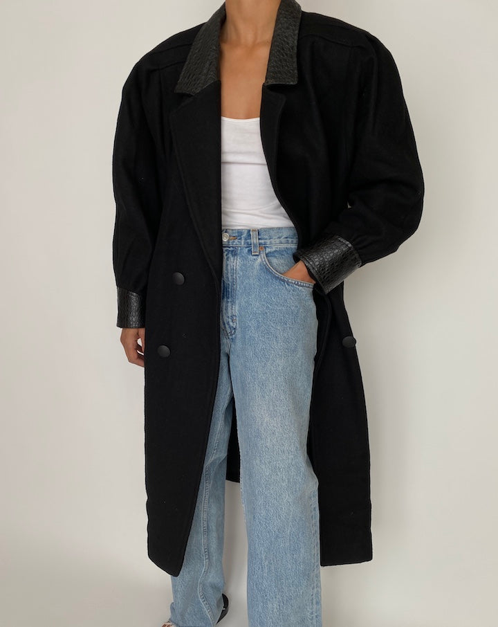 VINTAGE OVERSIZED WOOL BLENDED COAT 2736