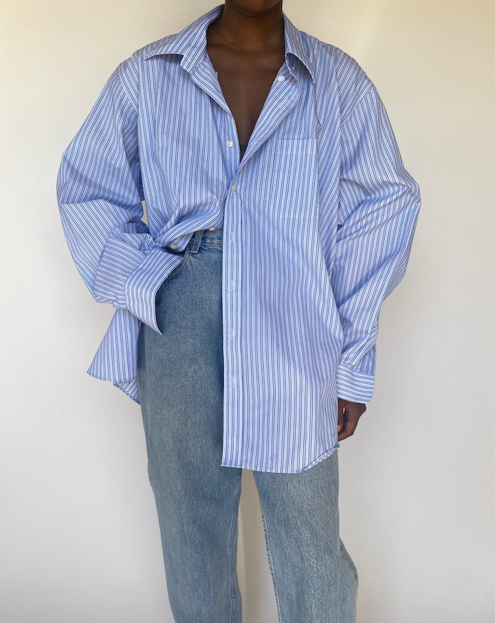 VINTAGE OVERSIZED STRIPED LONG SLEEVE SHIRT 3762
