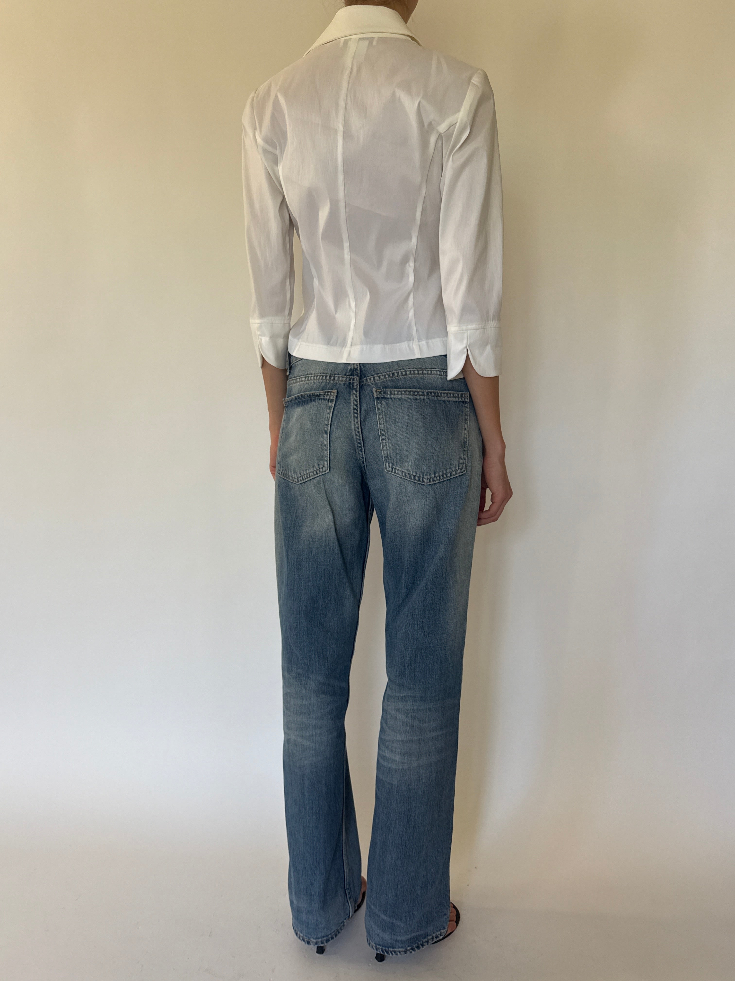 Vintage white cotton blouse back view