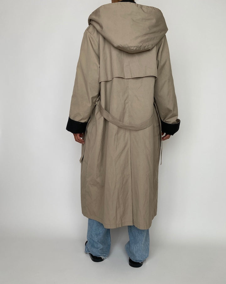 VINTAGE OVERSIZED LONG GREY TRENCH COAT 2739