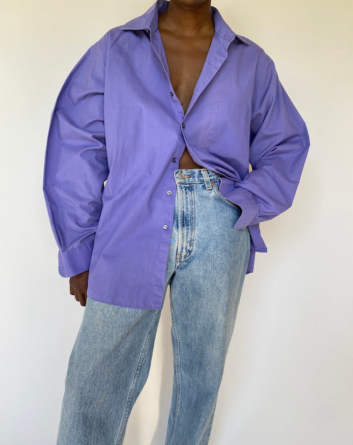 VINTAGE OVERSIZED PURPLE LONG SLEEVE SHIRT 3765