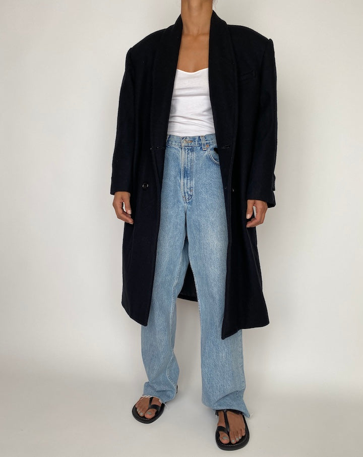VINTAGE BLACK LONG COAT 2743