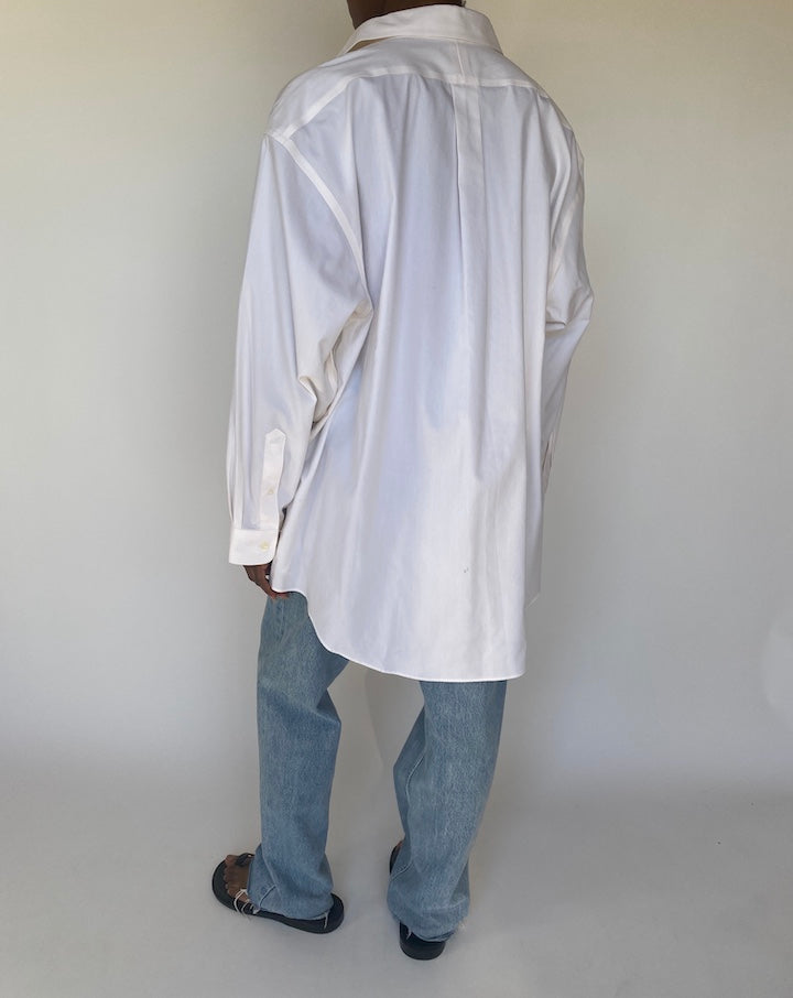 VINTAGE OVERSIZED WHITE BUTTON DOWN SHIRT 3770