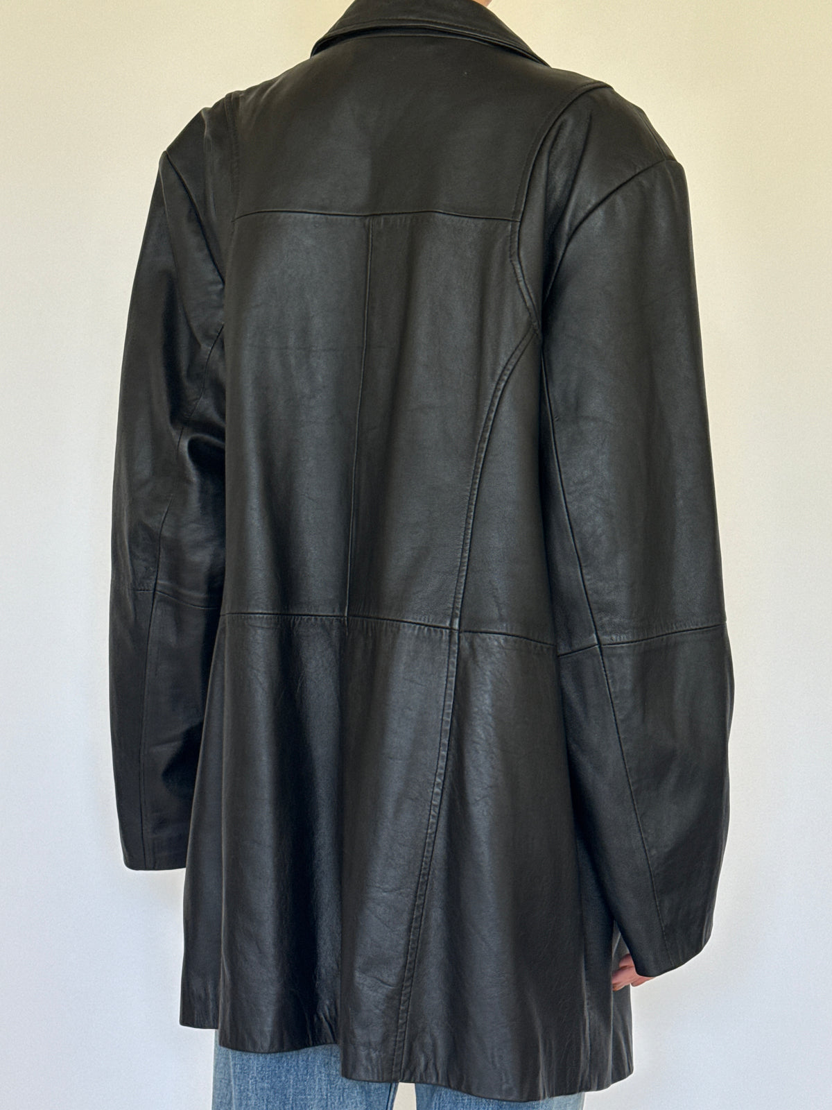 Vintage Classic Leather Jacket Black 7792