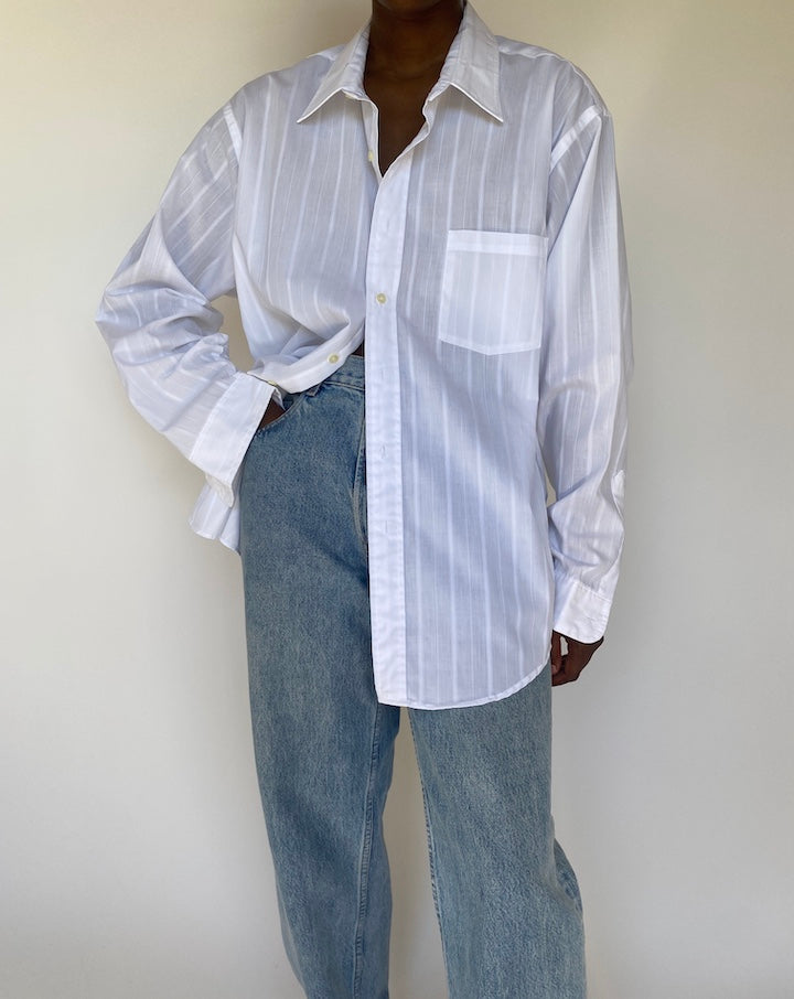 VINTAGE WHITE STRIPED SHIRT 3773