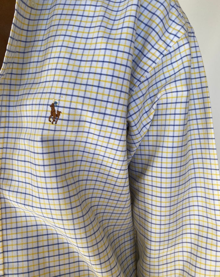 VINTAGE WHITE CHECKED RALPH LAUREN SHIRT 3777