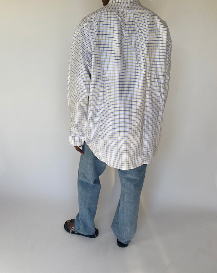 VINTAGE WHITE CHECKED RALPH LAUREN SHIRT 3777