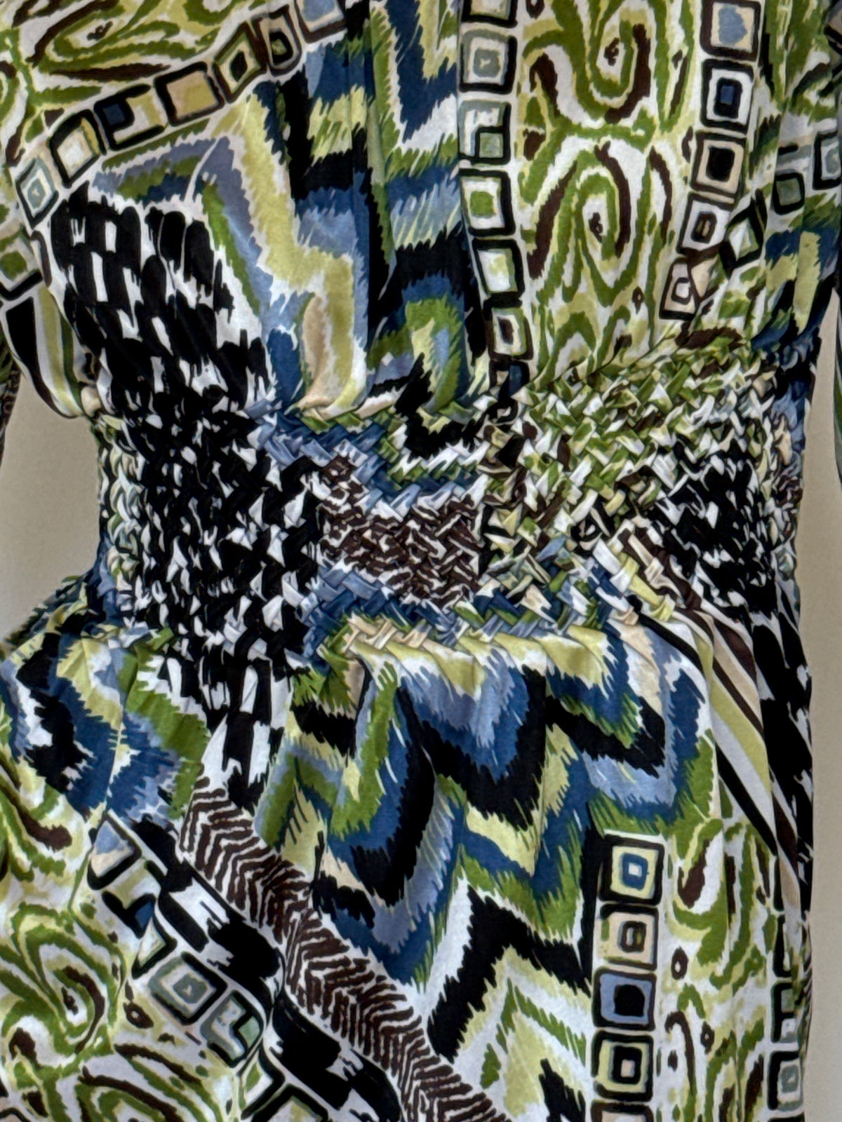 Vintage Green Printed Top 3592