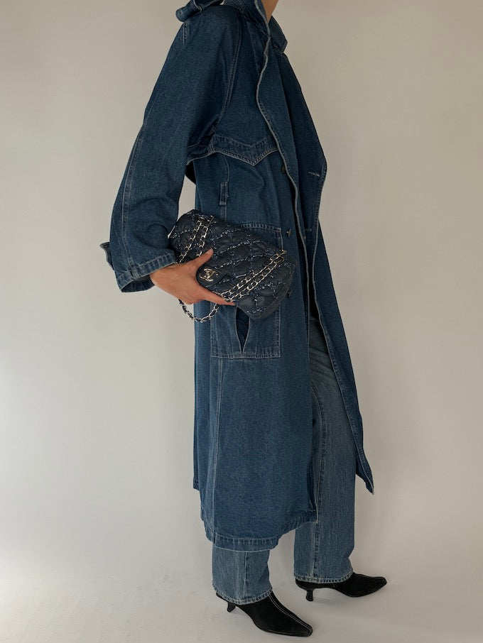 Vintage Denim Trench Coat 6567