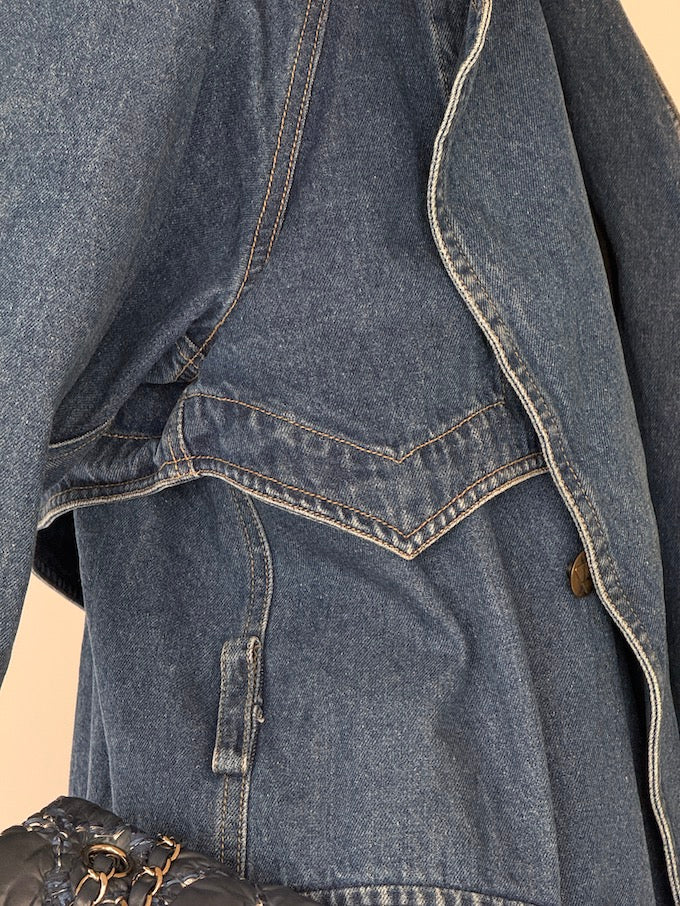 Vintage Denim Trench Coat 6567