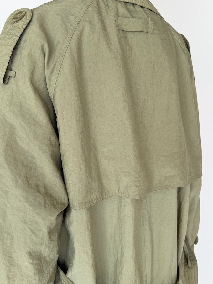 VINTAGE OVERSIZED TRENCH COAT GREEN 6008