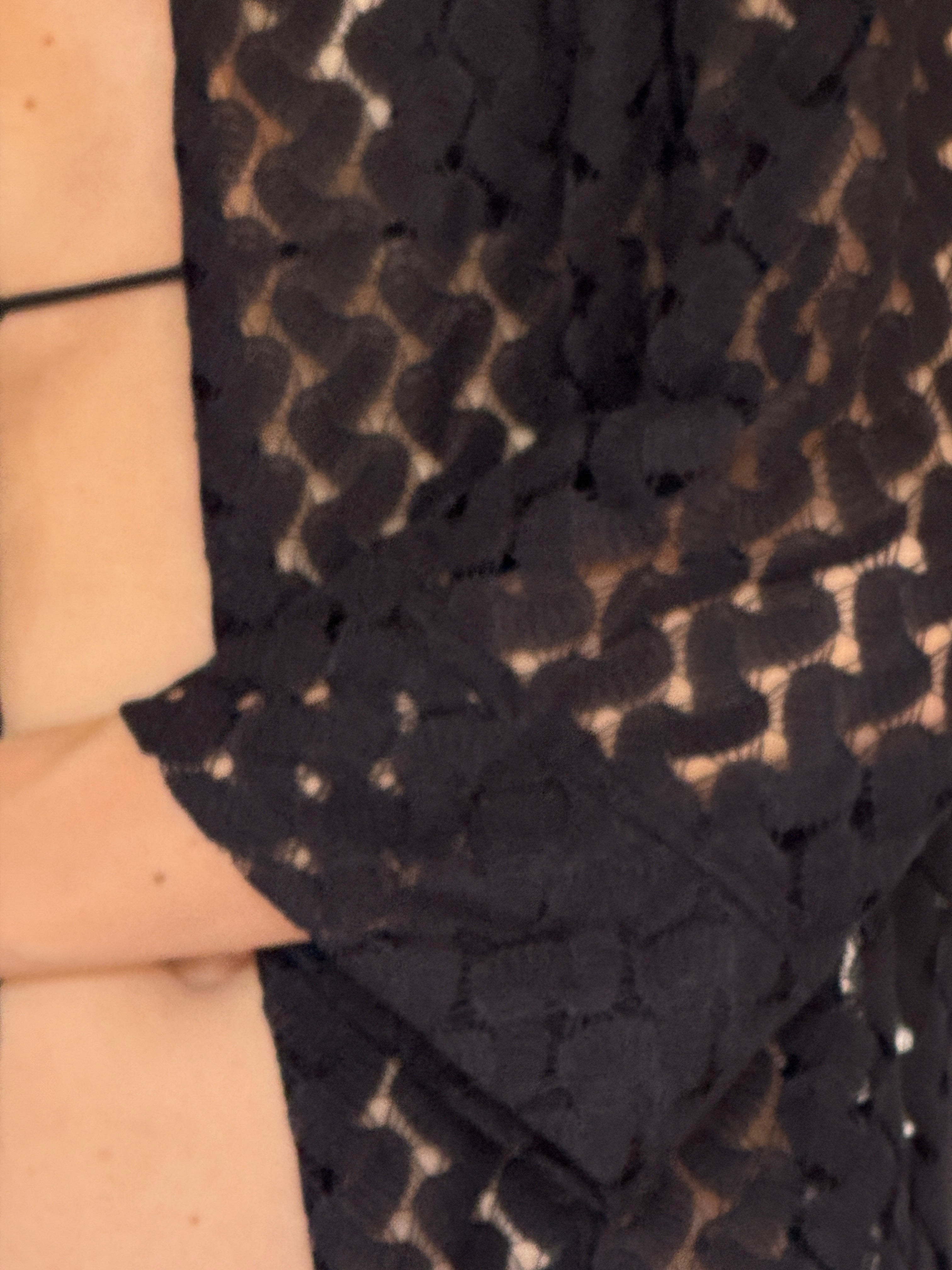Vintage black lace swim cover up sleeve detail
