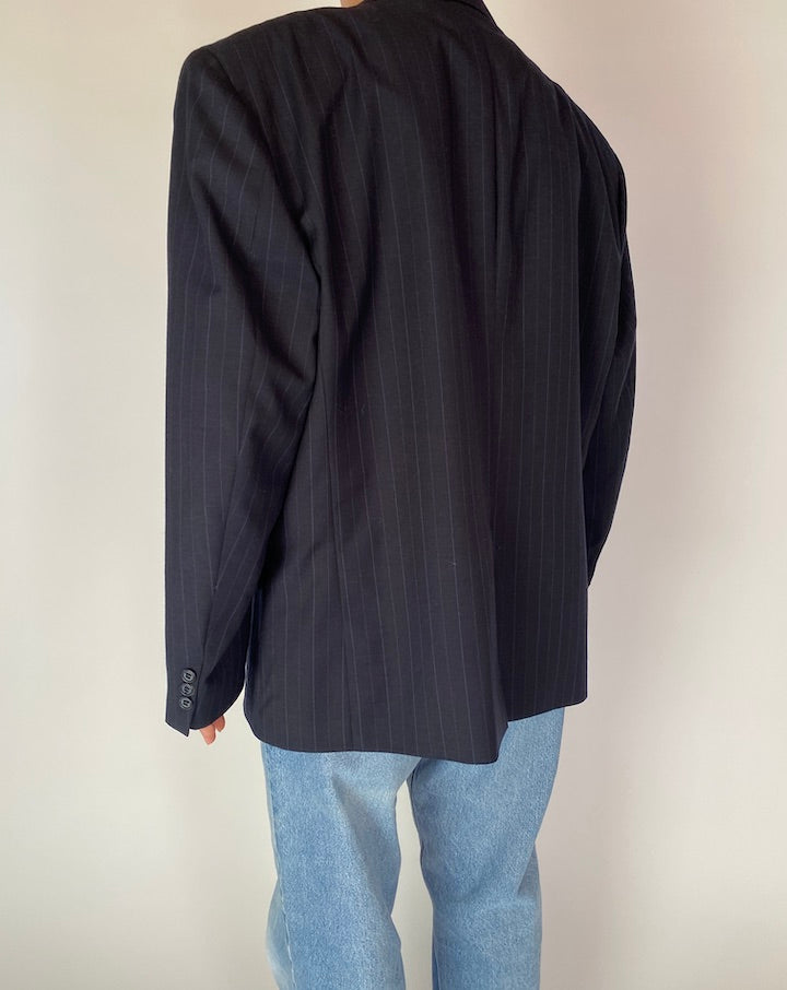 VINTAGE NAVY PINSTRIPED BLAZER 4217