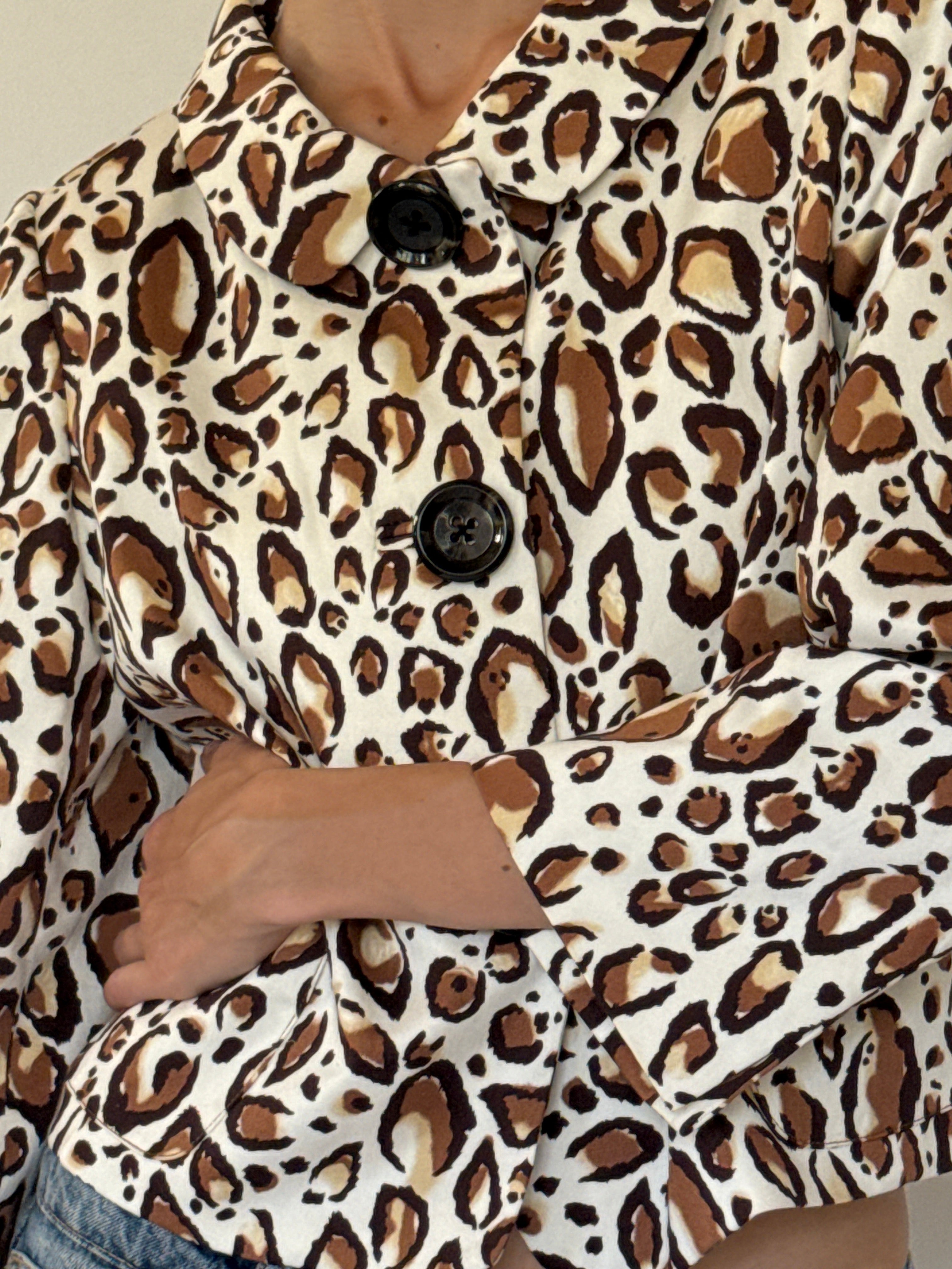 Vintage leopard print fabric close-up