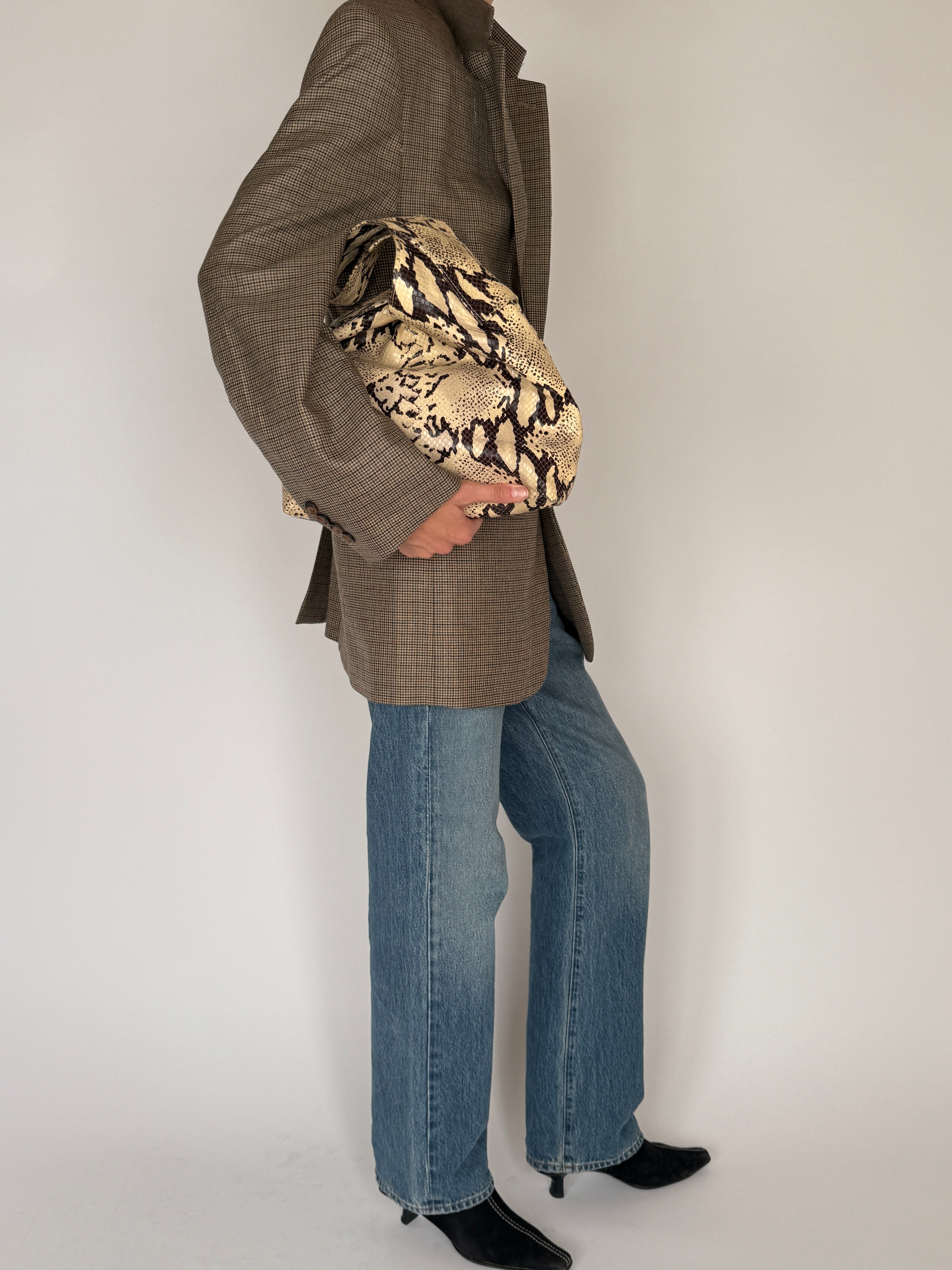 Vintage Wool Blend Check Blazer 6570