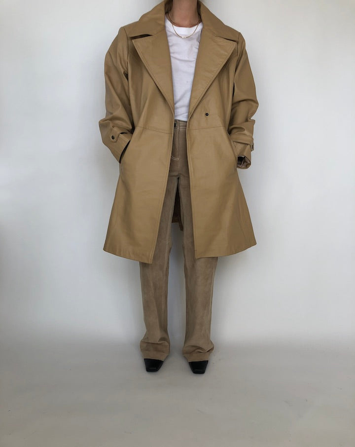 VINTAGE GORGEOUS BEIGE LEATHER JACKET 278