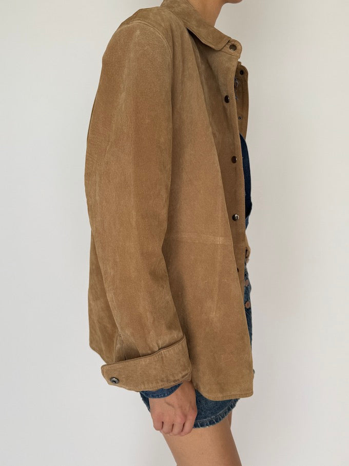 VINTAGE SUEDE LEATHER JACKET TAN 5987