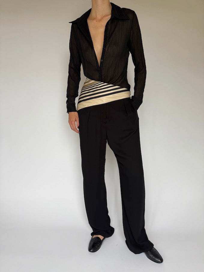 Vintage sheer blouse black