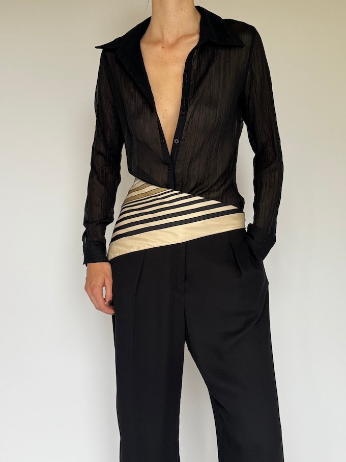 Vintage sheer blouse black