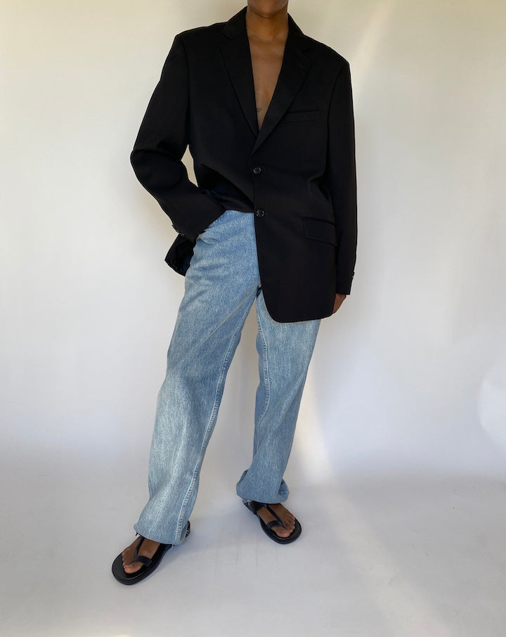 VINTAGE SINGLE BREASTED BLACK BLAZER 3792