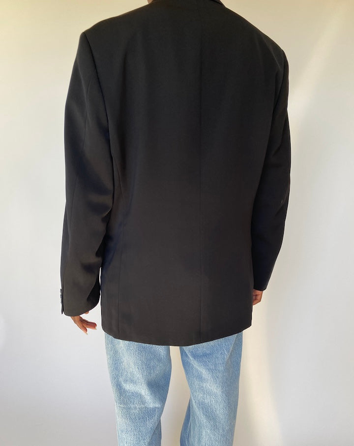 VINTAGE SINGLE BREASTED BLACK BLAZER 3792