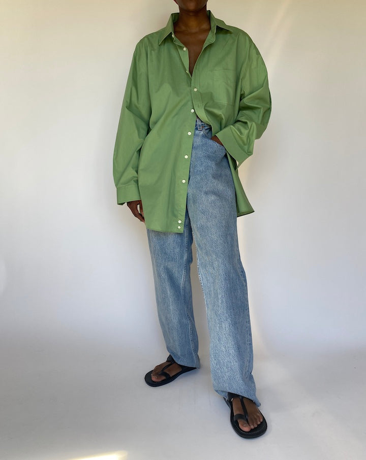 VINTAGE GREEN OVERSIZED LONG SLEEVE SHIRT 3793