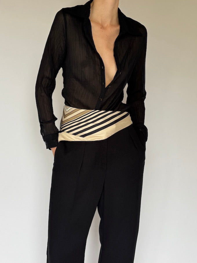 Vintage sheer blouse black