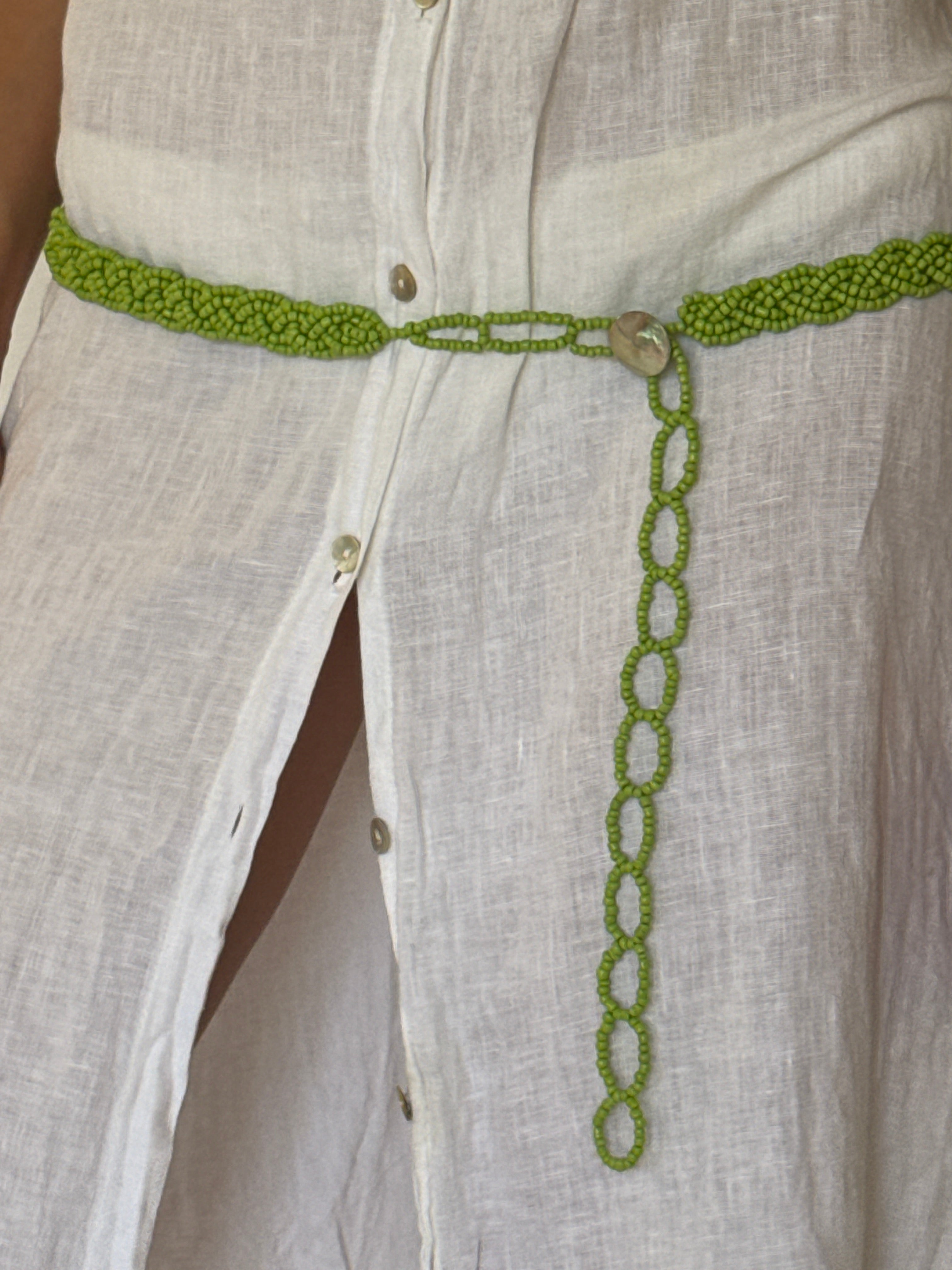 Vintage hand-beaded detail close-up
