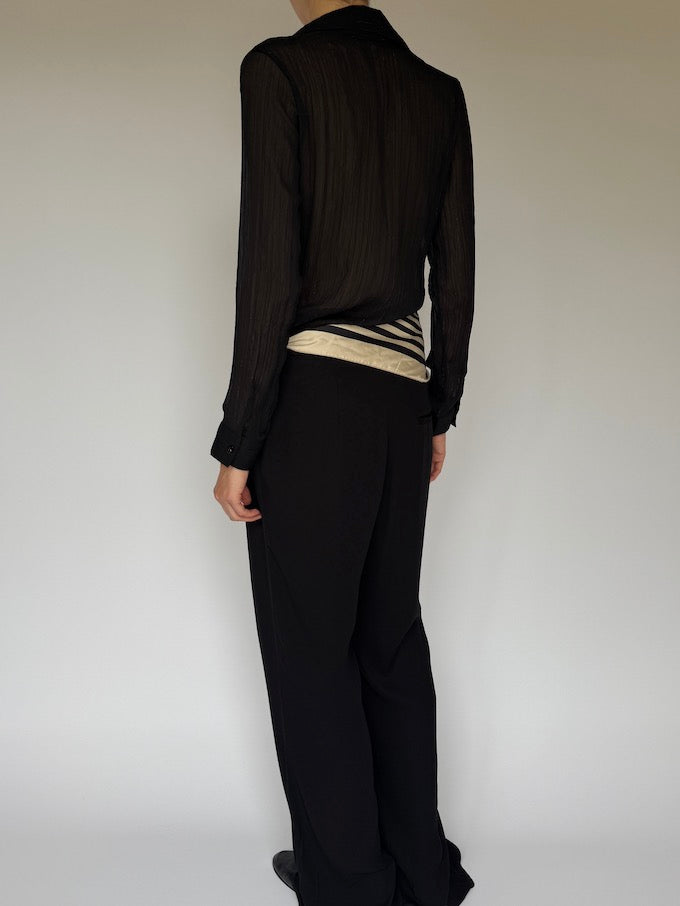 Vintage sheer blouse black