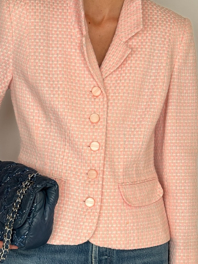 Vintage Pink Tweed Blazer 6574